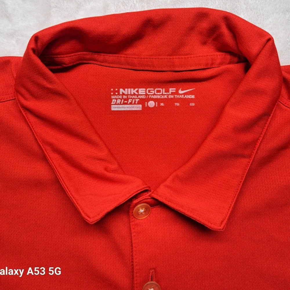 Nike Golf Polo Shirt Mens XL Red Excellent Acura Logo Dri-FIT Short Sleeve